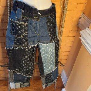 Patchwork Denim LV Monogram capris